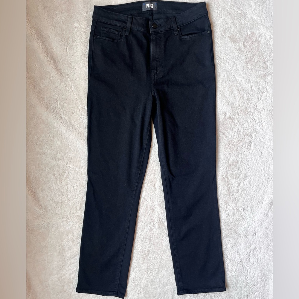 PAIGE Women's Black Straight Leg Jeans